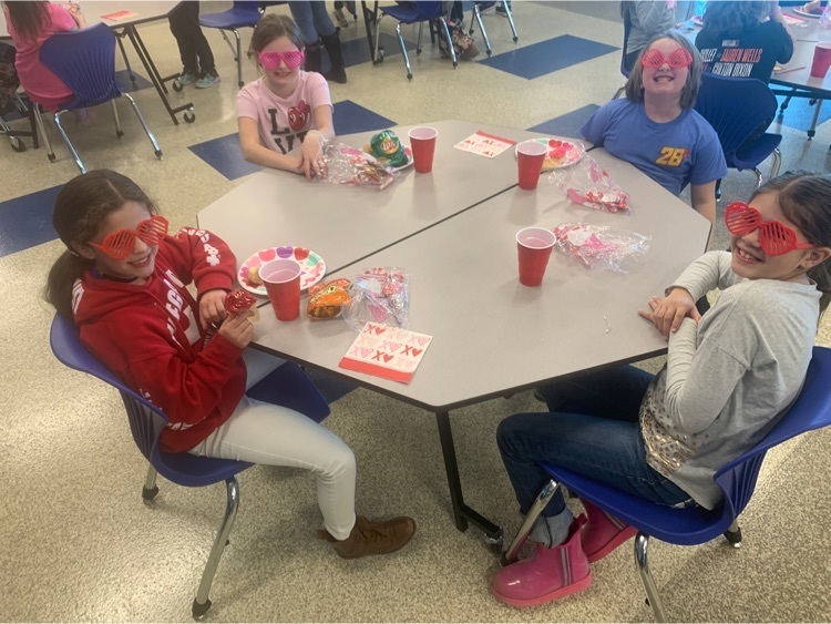 Our 3rd Grade girls posing with their Valentine’s Day shades.